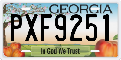 GA license plate PXF9251