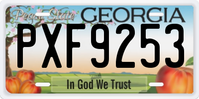 GA license plate PXF9253