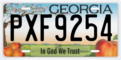 GA license plate PXF9254