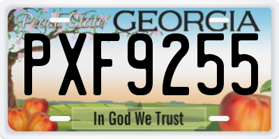 GA license plate PXF9255
