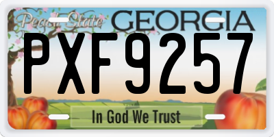 GA license plate PXF9257