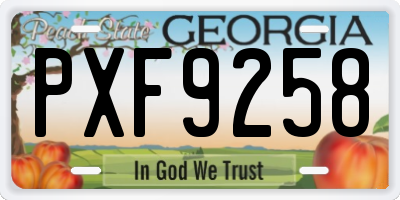 GA license plate PXF9258