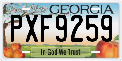GA license plate PXF9259