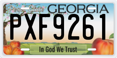 GA license plate PXF9261