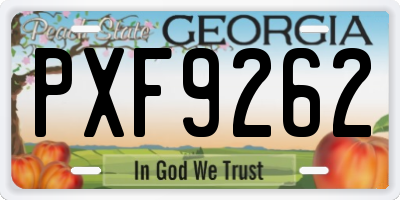 GA license plate PXF9262