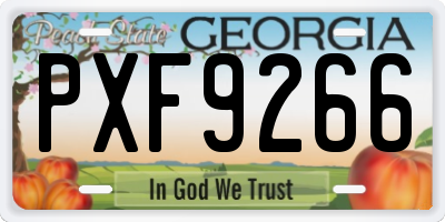 GA license plate PXF9266