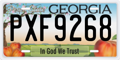 GA license plate PXF9268