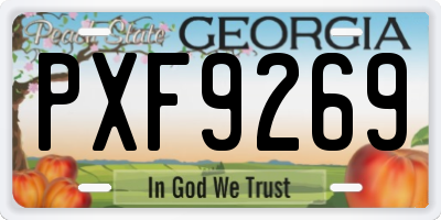 GA license plate PXF9269