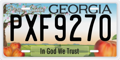 GA license plate PXF9270