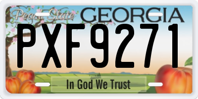 GA license plate PXF9271
