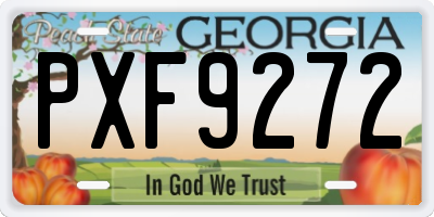 GA license plate PXF9272