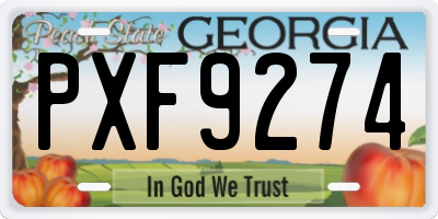 GA license plate PXF9274