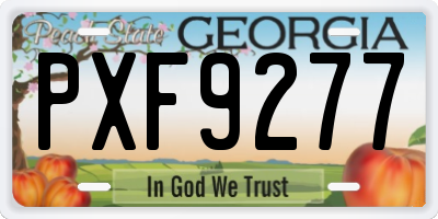 GA license plate PXF9277