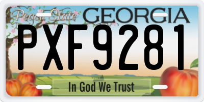 GA license plate PXF9281