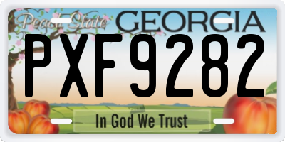 GA license plate PXF9282