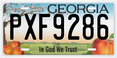 GA license plate PXF9286