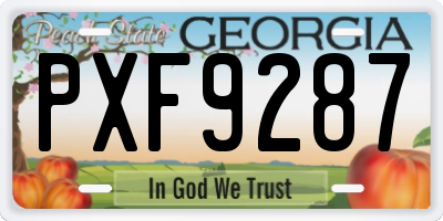 GA license plate PXF9287