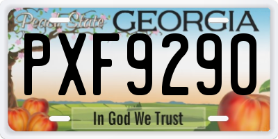 GA license plate PXF9290