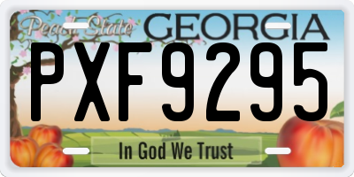 GA license plate PXF9295