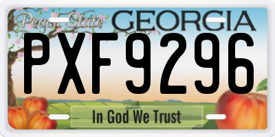 GA license plate PXF9296