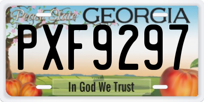 GA license plate PXF9297