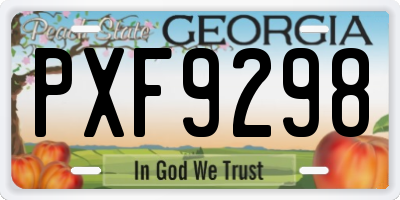 GA license plate PXF9298