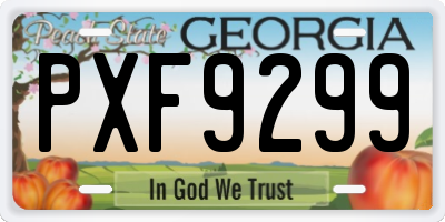 GA license plate PXF9299