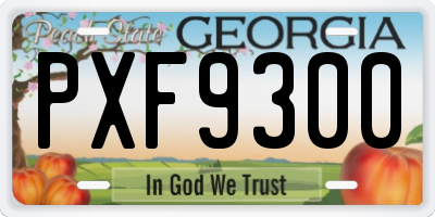 GA license plate PXF9300