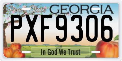 GA license plate PXF9306