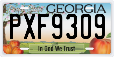 GA license plate PXF9309