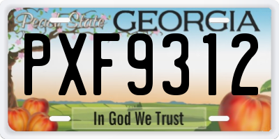 GA license plate PXF9312