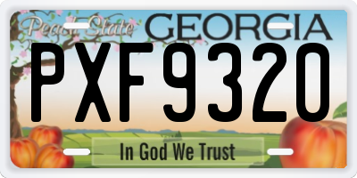 GA license plate PXF9320