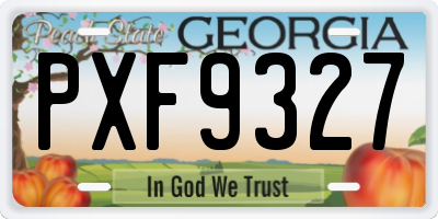 GA license plate PXF9327