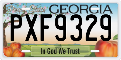 GA license plate PXF9329
