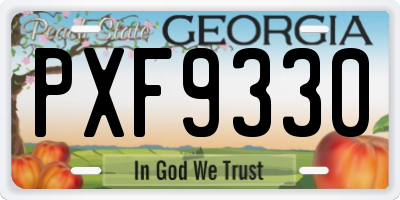 GA license plate PXF9330