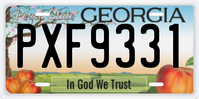 GA license plate PXF9331
