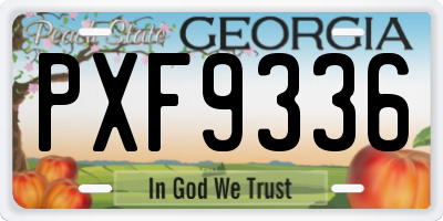 GA license plate PXF9336