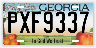 GA license plate PXF9337