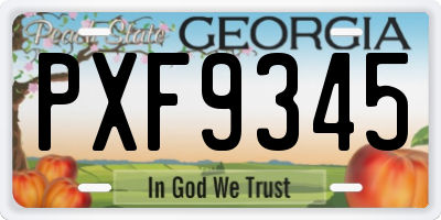 GA license plate PXF9345