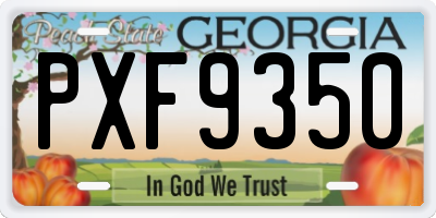 GA license plate PXF9350