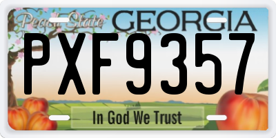 GA license plate PXF9357