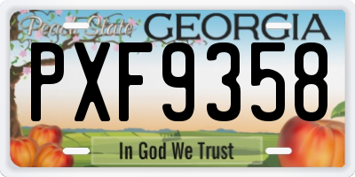 GA license plate PXF9358