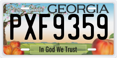 GA license plate PXF9359