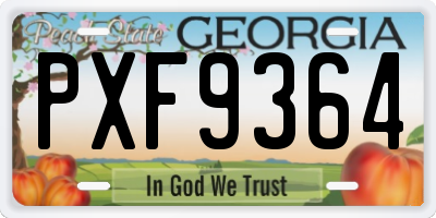 GA license plate PXF9364