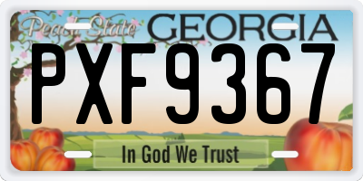 GA license plate PXF9367