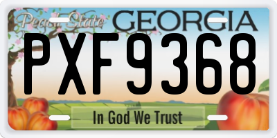 GA license plate PXF9368
