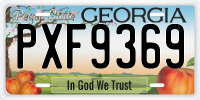 GA license plate PXF9369