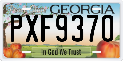 GA license plate PXF9370