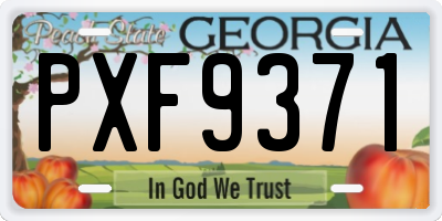 GA license plate PXF9371