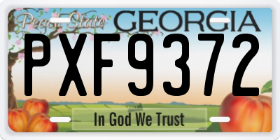 GA license plate PXF9372